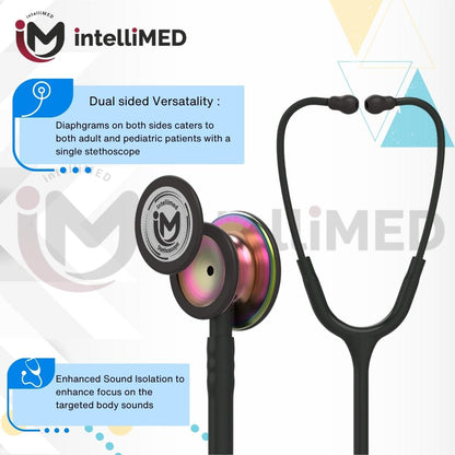 intelliMED Ultrascope Stethoscope, Vibrant Rainbow Edition, Stethoscope with Refined sound, sensitivity & Clarity, 1 Year Warranty