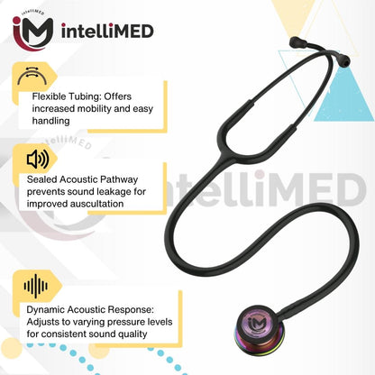 intelliMED Ultrascope Stethoscope, Vibrant Rainbow Edition, Stethoscope with Refined sound, sensitivity & Clarity, 1 Year Warranty