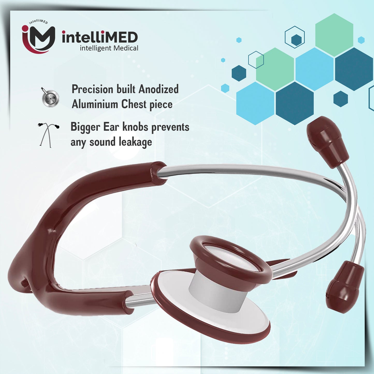 intelliMED Practitioner's Stethoscope, Featherweight Acoustic Stethoscope, 1 Year Warranty