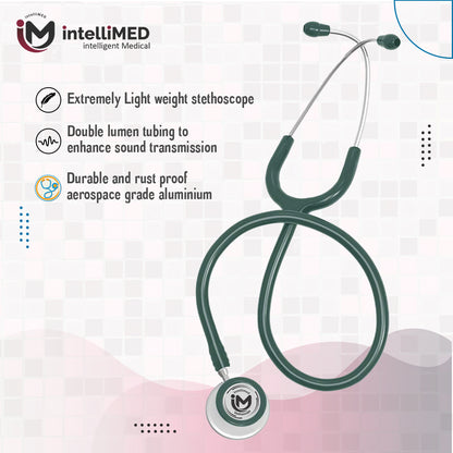 intelliMED Evolv Duo Stethoscope, Featherweight Stethoscope with Dynamic Acoustic Response, 1 Year Warranty