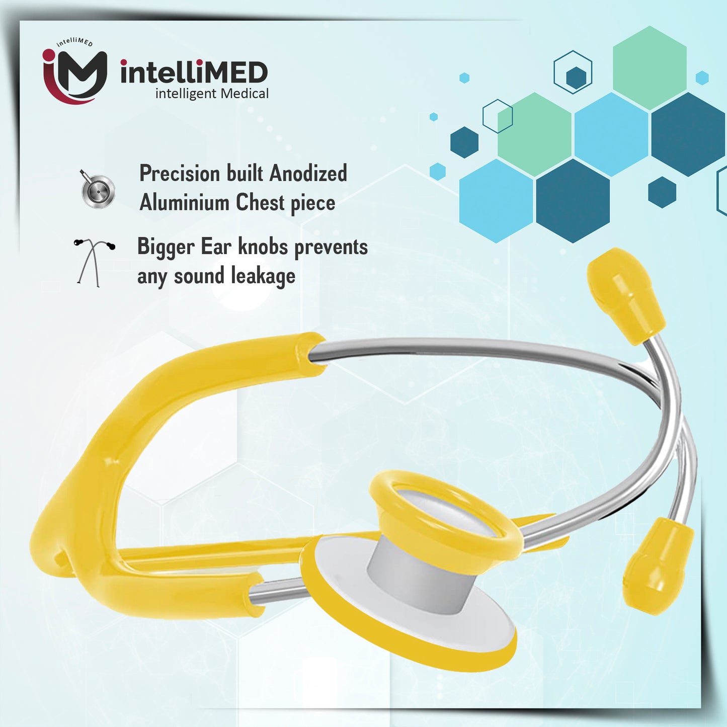 intelliMED Practitioner's Stethoscope, Featherweight Acoustic Stethoscope, 1 Year Warranty