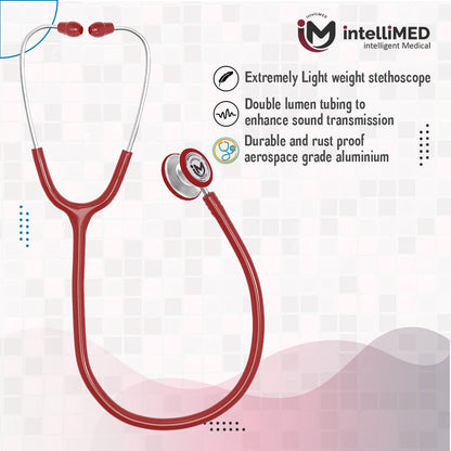 intelliMED Evolv Duo Stethoscope, Featherweight Stethoscope with Dynamic Acoustic Response, 1 Year Warranty