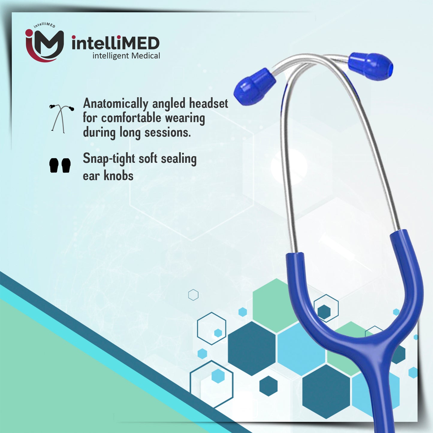 intelliMED Practitioner's Stethoscope, Featherweight Acoustic Stethoscope, 1 Year Warranty