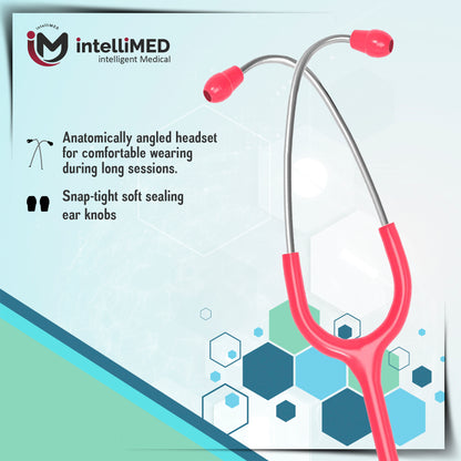 intelliMED Practitioner's Stethoscope, Featherweight Acoustic Stethoscope, 1 Year Warranty