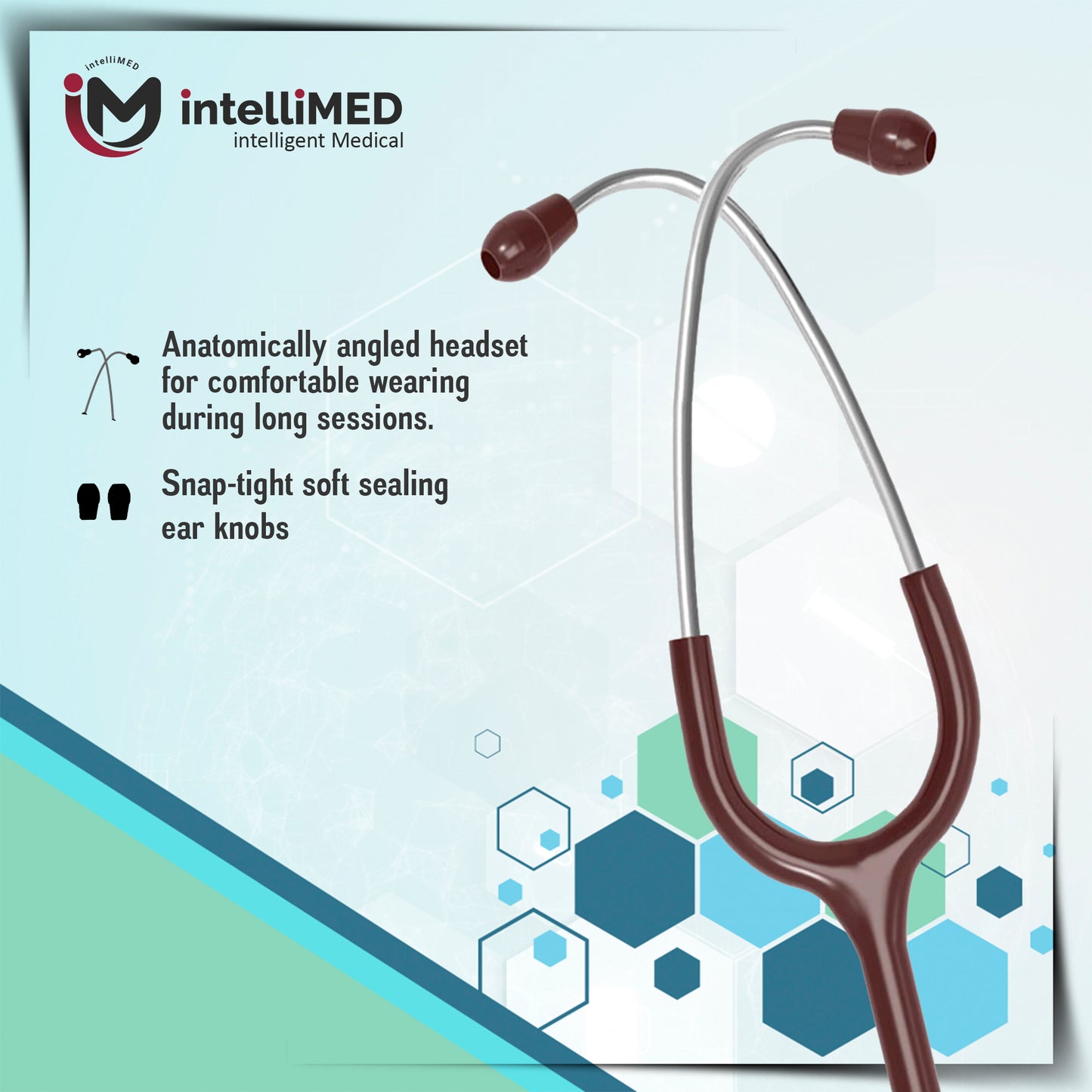 intelliMED Practitioner's Stethoscope, Featherweight Acoustic Stethoscope, 1 Year Warranty