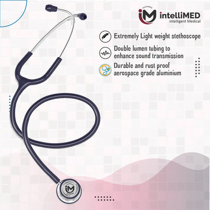 intelliMED Evolv Duo Stethoscope, Featherweight Stethoscope with Dynamic Acoustic Response, 1 Year Warranty