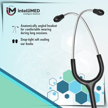 intelliMED Practitioner's Stethoscope, Featherweight Acoustic Stethoscope, 1 Year Warranty