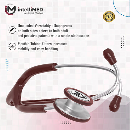 intelliMED Evolv Duo Stethoscope, Featherweight Stethoscope with Dynamic Acoustic Response, 1 Year Warranty