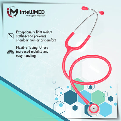 intelliMED Practitioner's Stethoscope, Featherweight Acoustic Stethoscope, 1 Year Warranty