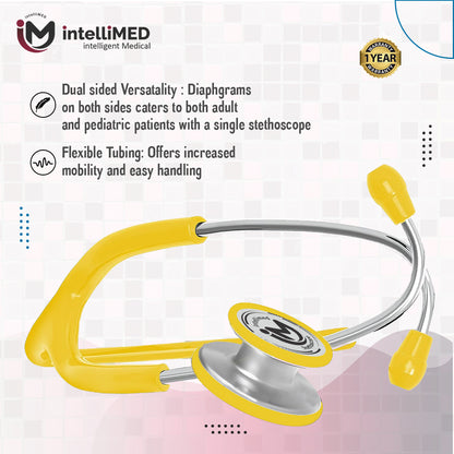 intelliMED Evolv Duo Stethoscope, Featherweight Stethoscope with Dynamic Acoustic Response, 1 Year Warranty