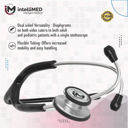 intelliMED Evolv Duo Stethoscope, Featherweight Stethoscope with Dynamic Acoustic Response, 1 Year Warranty