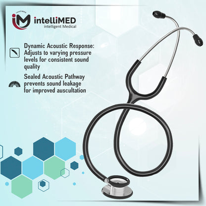 intelliMED Practitioner's Stethoscope, Featherweight Acoustic Stethoscope, 1 Year Warranty