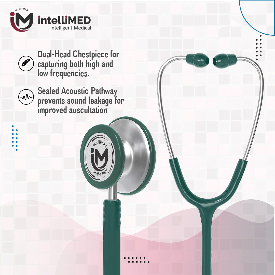 intelliMED Evolv Duo Stethoscope, Featherweight Stethoscope with Dynamic Acoustic Response, 1 Year Warranty