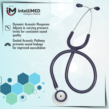 intelliMED Practitioner's Stethoscope, Featherweight Acoustic Stethoscope, 1 Year Warranty