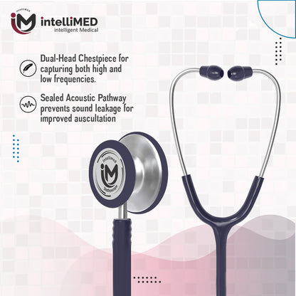 intelliMED Evolv Duo Stethoscope, Featherweight Stethoscope with Dynamic Acoustic Response, 1 Year Warranty