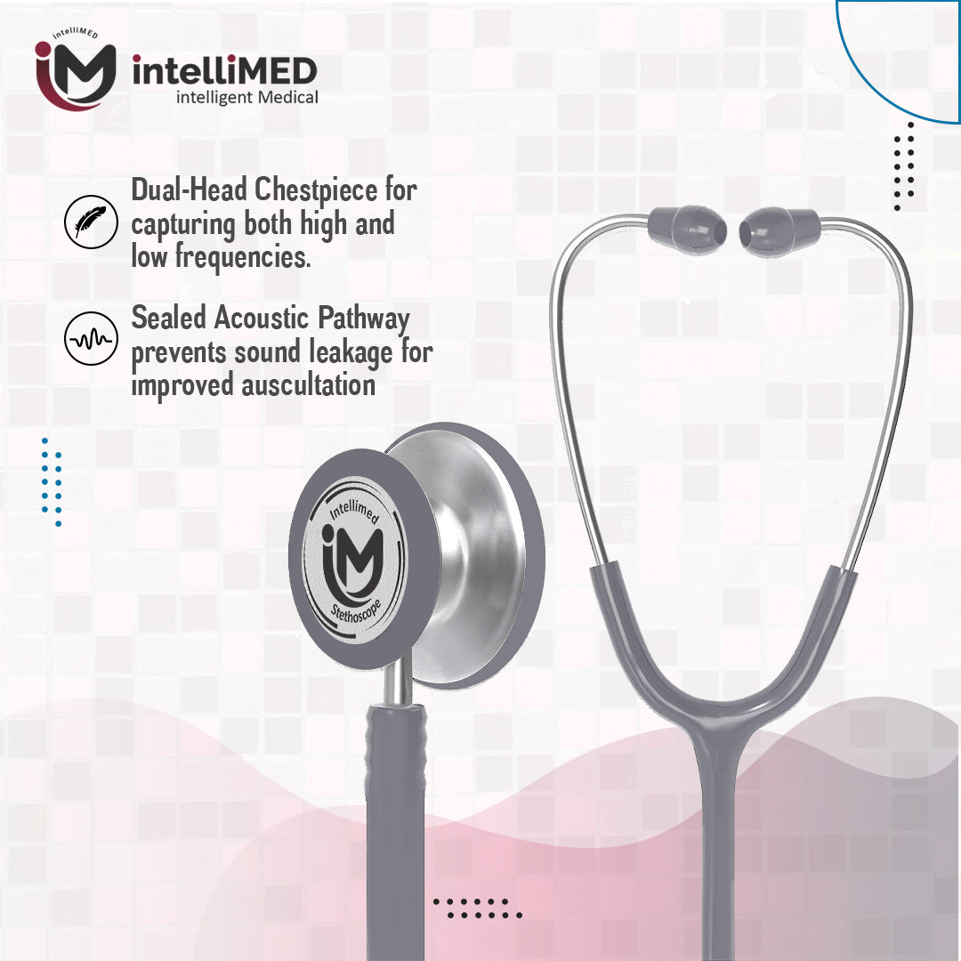 intelliMED Evolv Duo Stethoscope, Featherweight Stethoscope with Dynamic Acoustic Response, 1 Year Warranty