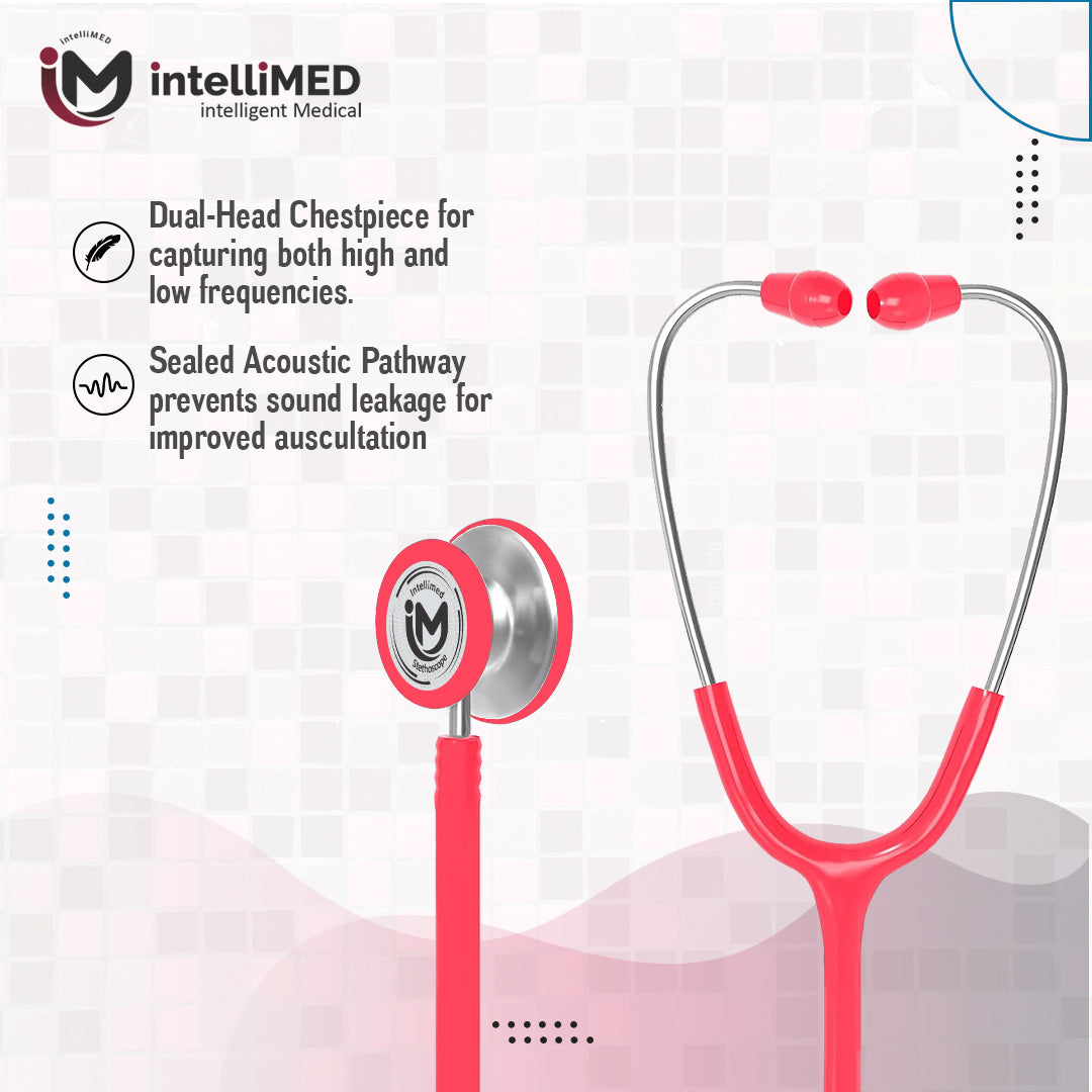 intelliMED Evolv Duo Stethoscope, Featherweight Stethoscope with Dynamic Acoustic Response, 1 Year Warranty