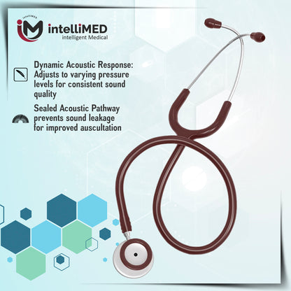 intelliMED Practitioner's Stethoscope, Featherweight Acoustic Stethoscope, 1 Year Warranty