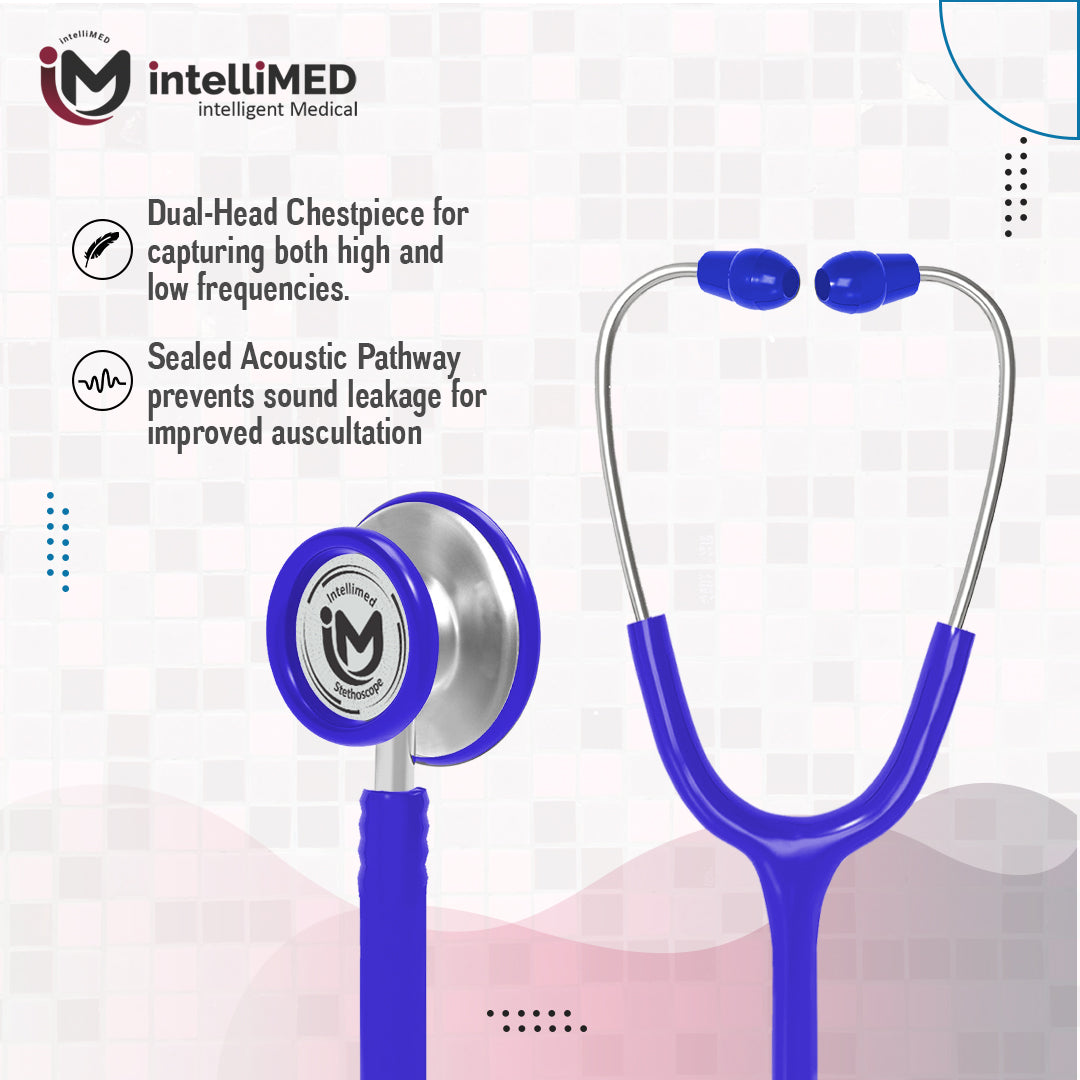 intelliMED Evolv Duo Stethoscope, Featherweight Stethoscope with Dynamic Acoustic Response, 1 Year Warranty