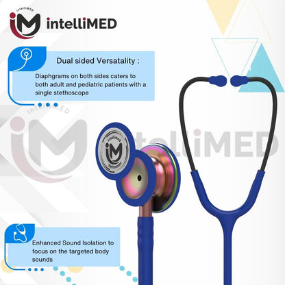 intelliMED Ultrascope Stethoscope, Vibrant Rainbow Edition, Stethoscope with Refined sound, sensitivity & Clarity, 1 Year Warranty