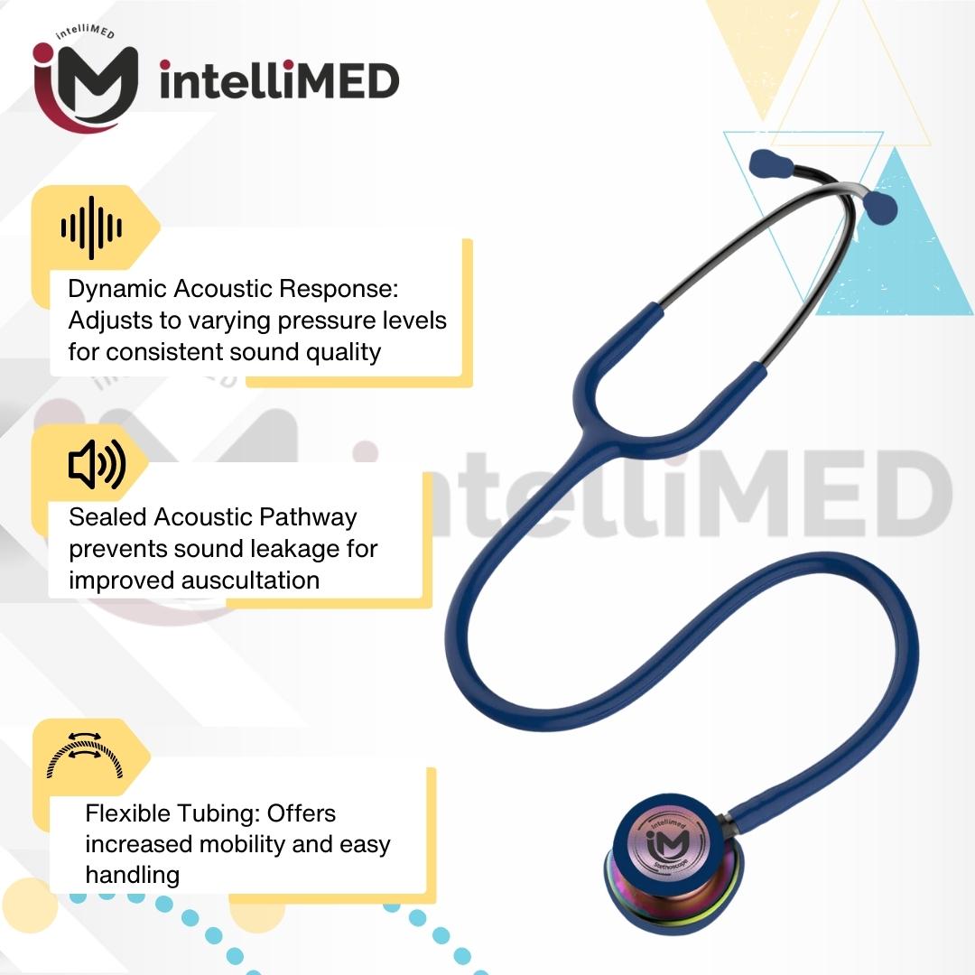 intelliMED Ultrascope Stethoscope, Vibrant Rainbow Edition, Stethoscope with Refined sound, sensitivity & Clarity, 1 Year Warranty