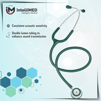 intelliMED Practitioner's Stethoscope, Featherweight Acoustic Stethoscope, 1 Year Warranty