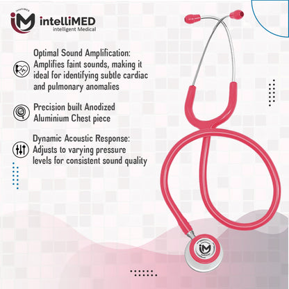 intelliMED Evolv Duo Stethoscope, Featherweight Stethoscope with Dynamic Acoustic Response, 1 Year Warranty