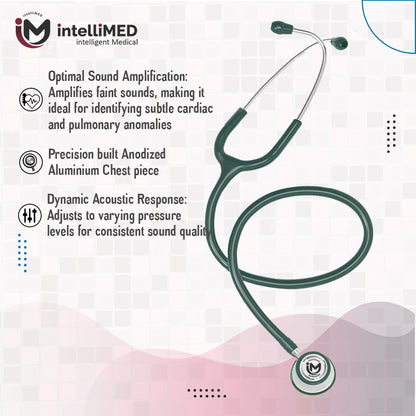 intelliMED Evolv Duo Stethoscope, Featherweight Stethoscope with Dynamic Acoustic Response, 1 Year Warranty