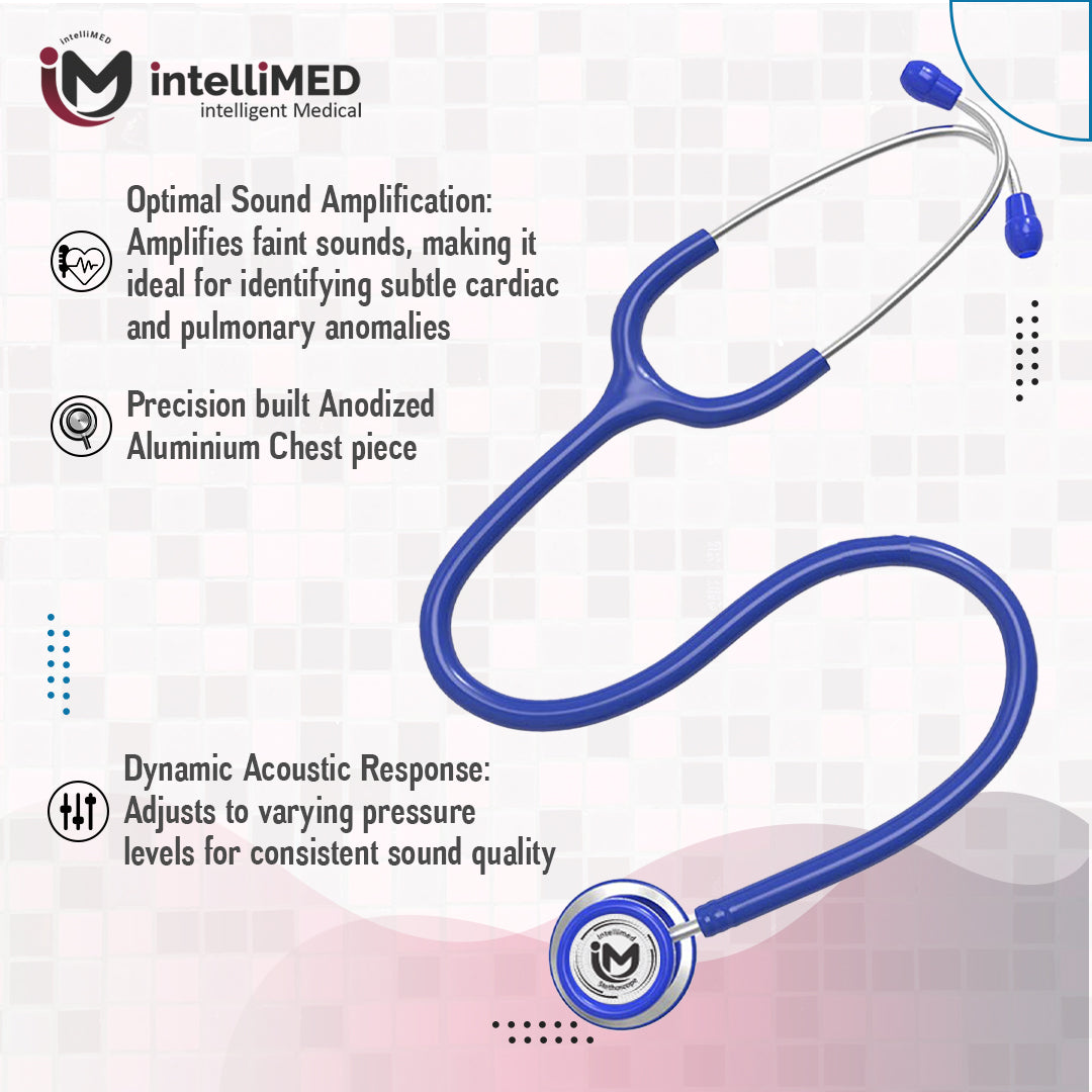 intelliMED Evolv Duo Stethoscope, Featherweight Stethoscope with Dynamic Acoustic Response, 1 Year Warranty