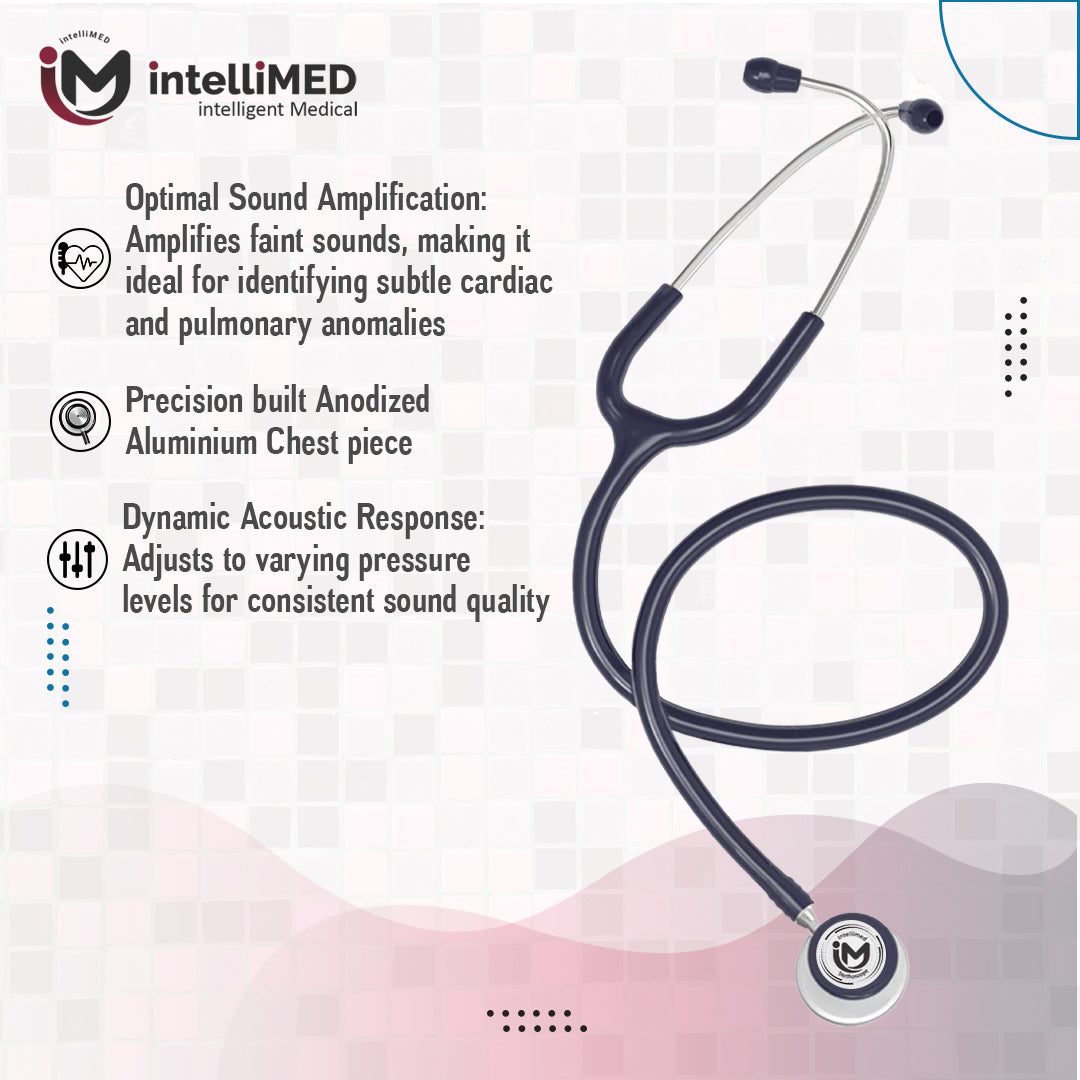 intelliMED Evolv Duo Stethoscope, Featherweight Stethoscope with Dynamic Acoustic Response, 1 Year Warranty