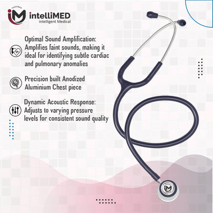 intelliMED Evolv Duo Stethoscope, Featherweight Stethoscope with Dynamic Acoustic Response, 1 Year Warranty