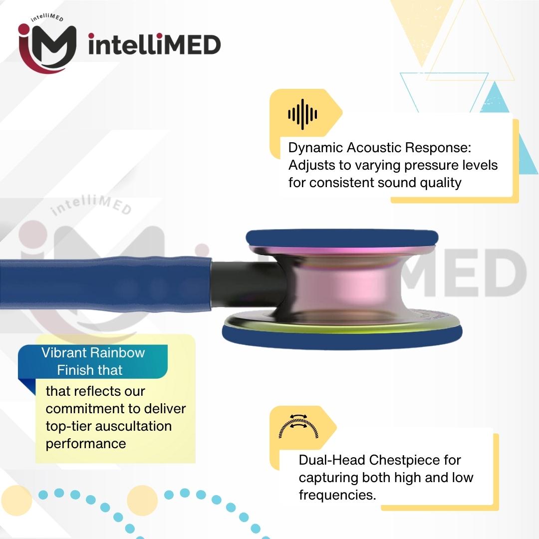 intelliMED Ultrascope Stethoscope, Vibrant Rainbow Edition, Stethoscope with Refined sound, sensitivity & Clarity, 1 Year Warranty