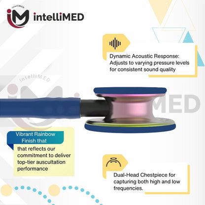 intelliMED Ultrascope Stethoscope, Vibrant Rainbow Edition, Stethoscope with Refined sound, sensitivity & Clarity, 1 Year Warranty